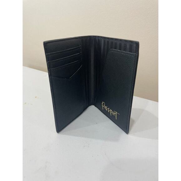 VICTORIA SECRET PASSPORT WALLET BLACK GOLDEN LOGO TRAVELER UTILITY VERSATILE - Picture 3 of 10